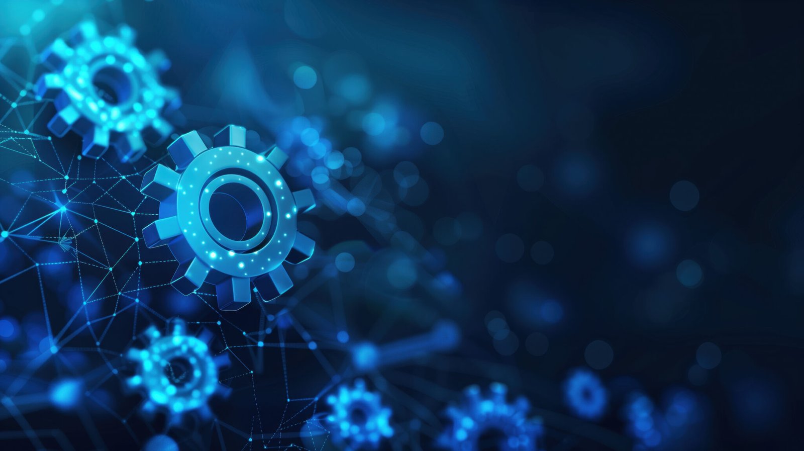 background of sketchy gears on a blue background